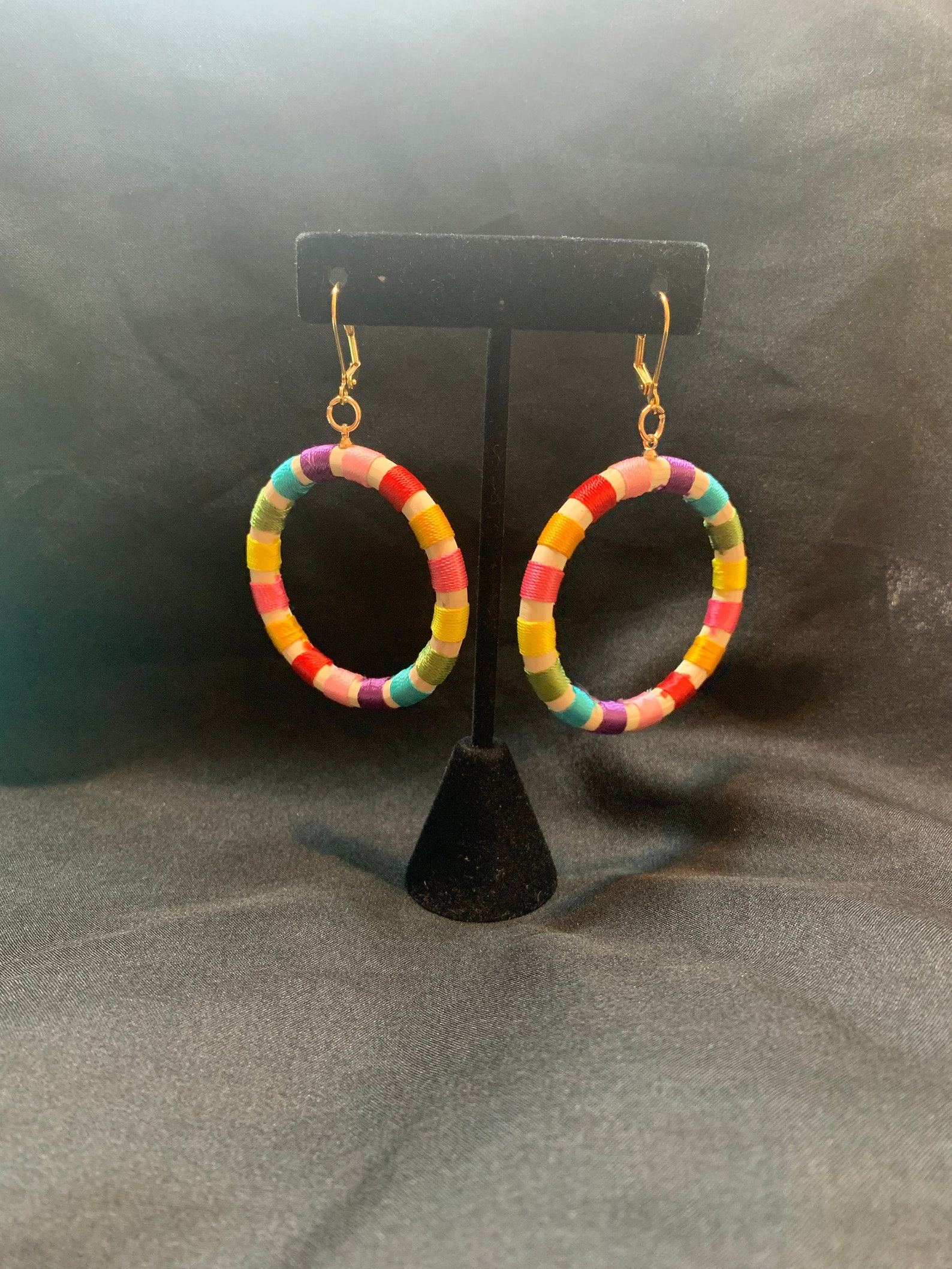 Rainbow hoop earrings Etsy