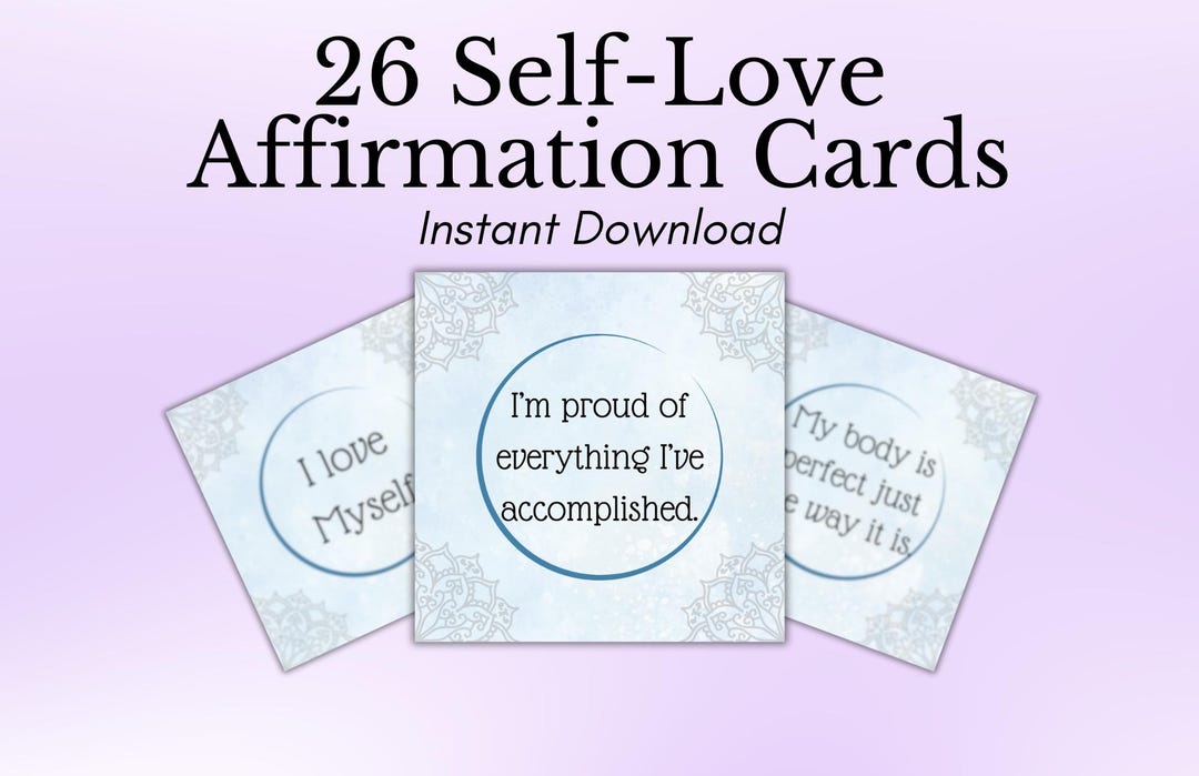 Self-love Affirmation Cards Printable | Daily Positive Quotes - Etsy