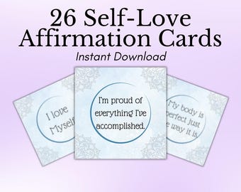 Cartes d'affirmation d'amour-propre imprimables | Citations positives quotidiennes