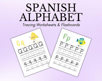Spanish Alphabet Tracing Worksheets & Flashcards | Preschool Handwriting Practice