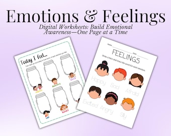Tarjetas didácticas y hojas de trabajo sobre emociones / Actividades de aprendizaje socioemocional para preescolares