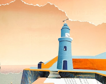 Lighthouse | Paper Collage | Limited Edition Art Print