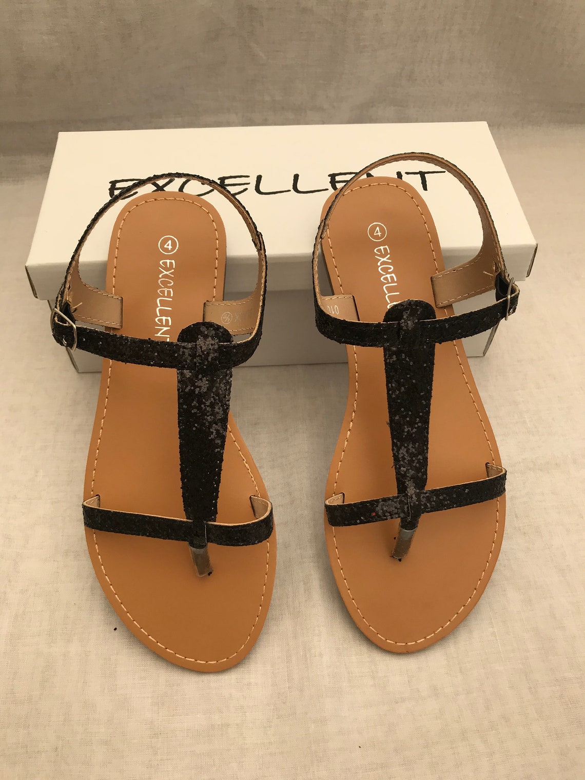 womens flat glitter sandals