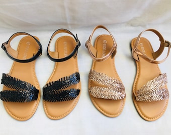 black flat sandals womens