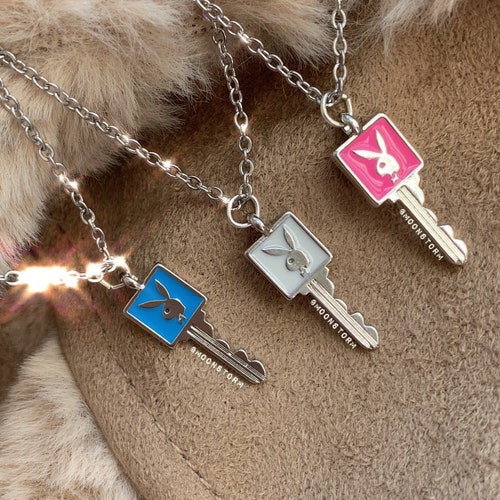 Playboy Key Pink Rolo Ball Chain Unisex 