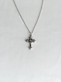 Silver Goth Cross Necklace Unisex Stainless Steel No Tarnish Water Resistant Waterproof Grunge Punk Emo Alternative Gift for Her Him Present