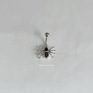 14G Spooky Spider navel ring chirurgisch staal roestvrij lichaam sieraden zirkonia CZ gouden insect bengelen navel navel piercing grunge
