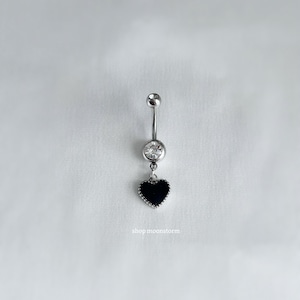 14G Svart Hjärtformad Navelring Kirurgiskt Stål Rostfritt Silver Guld Vattentät Goth Grunge Y2K Elegant Dingelknapp Navelpiercing Gåva Present