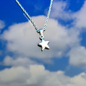 Silver Gold Stellar Star Necklace Unisex Stainless Steel No Rust Tarnish Resistant Waterproof Gift Ideas Birthday Present Stars