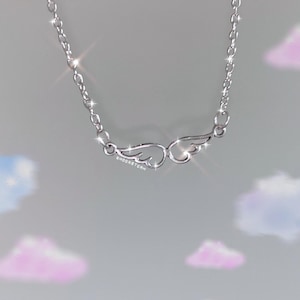 Angel Wing Necklace Unisex Stainless Steel Silver Gold No Rust Tarnish Waterproof Gift Ideas Birthday Present y2k Angelic Angels Wings Dream