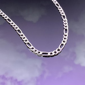 Silber Figaro Kette klobige Halskette Unisex Edelstahl Silber Kein Rost Anlaufbeständig Wasserdicht 5mm Geschenkideen vorhanden ätherisches Gold