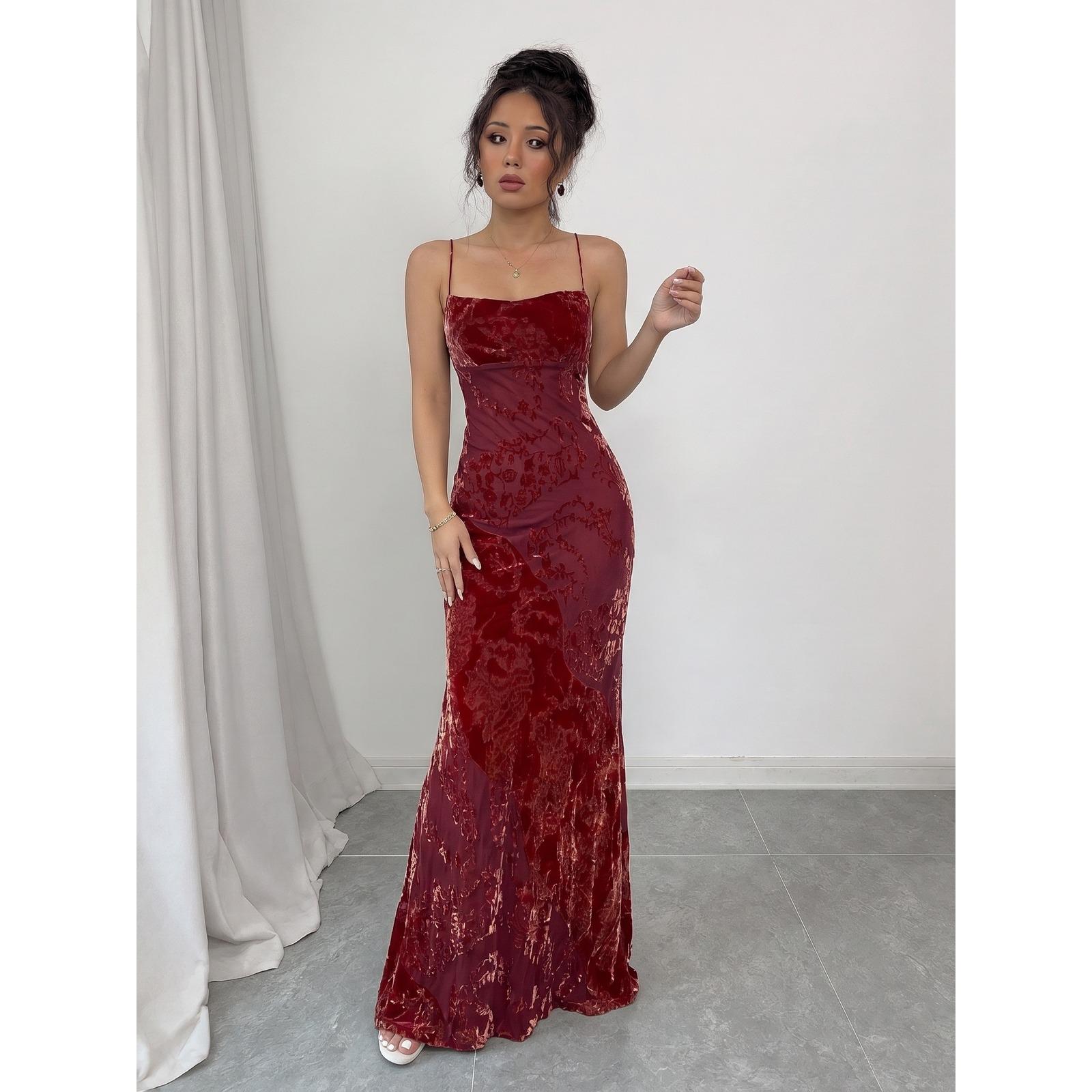 90s burgundy prom dress Vintage Halter V Neck Beaded Appliques 90s Prom Dress Mermaid Evening Dress  SH1132