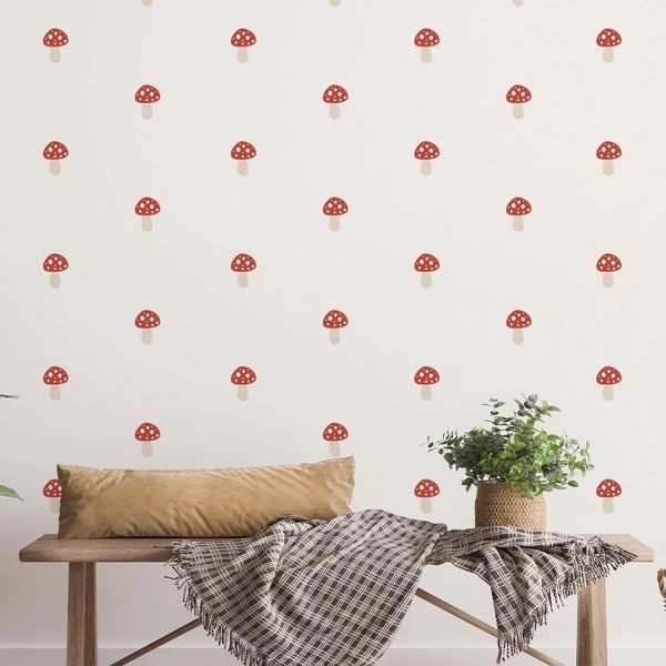 Mushroom Wall Decals Etsy