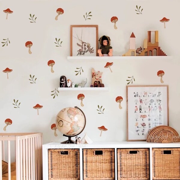 Mushroom Wall Decals Etsy