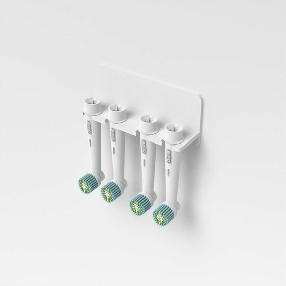 Electric Toothbrush Head Holder Oral B 4Heads Stand White Bathroom Organiser 