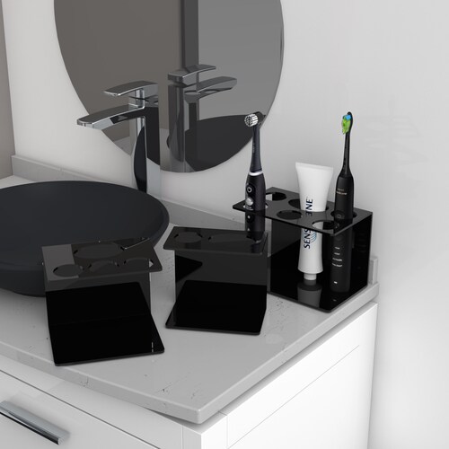 Black Wall Mounted Electric Toothbrush Holder & Toothpaste Etsy UK