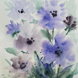 Original Watercolor Painting - Flowers - 8x10 inches - NEW