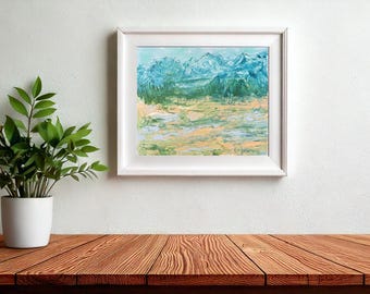 Original Acrylic Painting Landscape Nature - 9 x 12 inches - NEW - NO FRAME