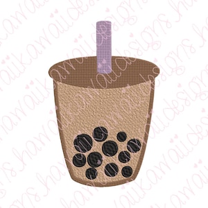 Embroidery File Milk Tea Boba - Instant Download - 3 Sizes