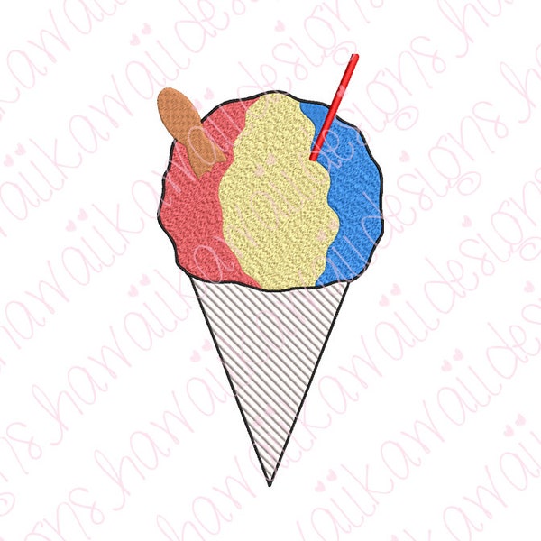 Embroidery File Ice Shave - Instant Download - 3 Sizes