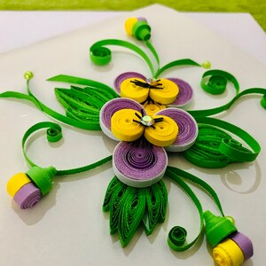 Arte de papel Quilling, tarjeta de felicitación hecha a mano para madres, padres, amantes, amigos