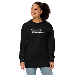 Kittydelphia Unisex midweight hoodie - cat lovers, Philadelphia lovers, boathouse row
