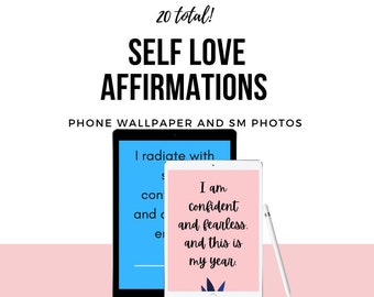 Affirmationen zur Selbstliebe: Handy Wallpaper & Social Media (Digitaler Download)