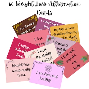 60 Gewichtsabnahme Affirmationskarten| Digitaler Download