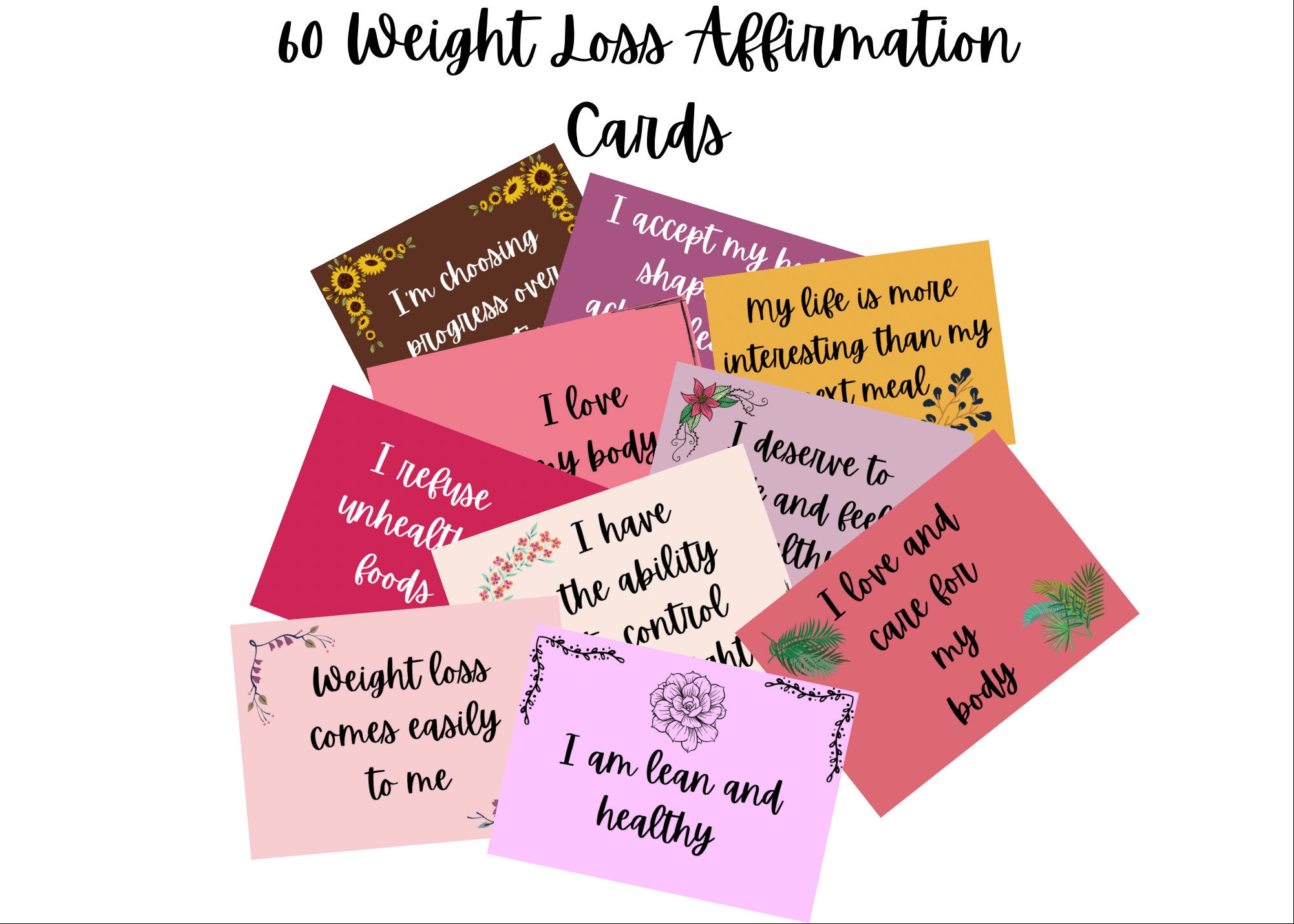 60 Weight Loss Affirmation Cards Etsy