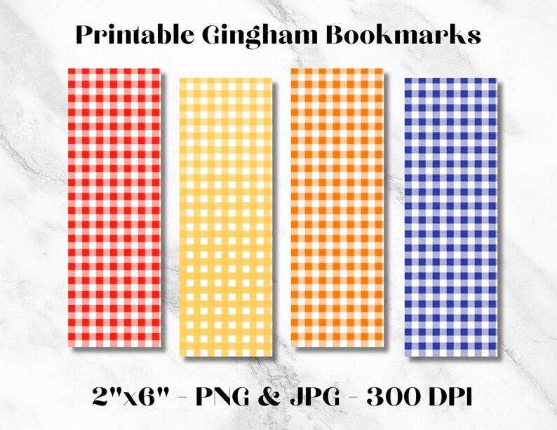 Gingham Buffalo Check Printable Bookmarks 12 Pngs and Jpgs - Etsy