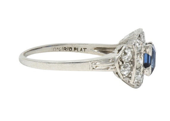 Art Deco 1.38 CTW Sapphire Diamond Platinum Vinta… - image 3