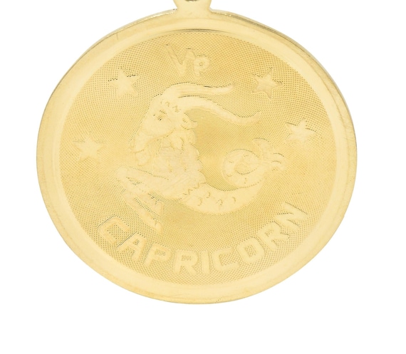 Vintage 14 Karat Yellow Gold Capricorn Zodiac Med… - image 5