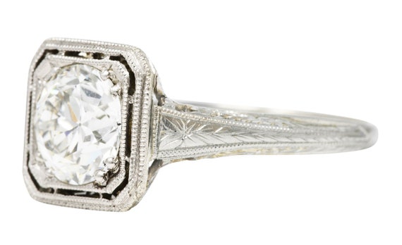 Art Deco Old European 1.34 CTW Diamond 18 Karat O… - image 7