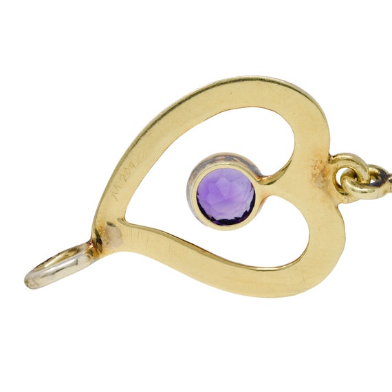 Retro Amethyst 14 Karat Two-Tone Gold Witches Hea… - image 8