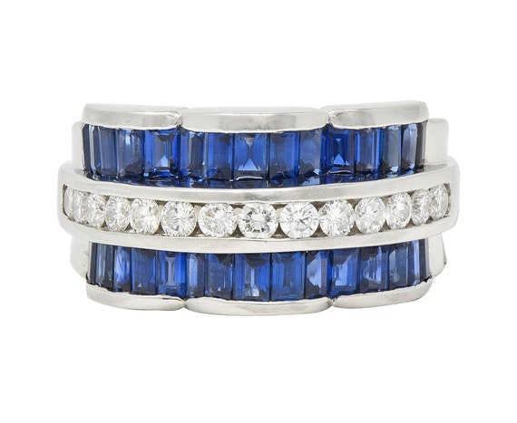 Charles Krypell Vintage 2.76 CTW Sapphire Diamond… - image 1