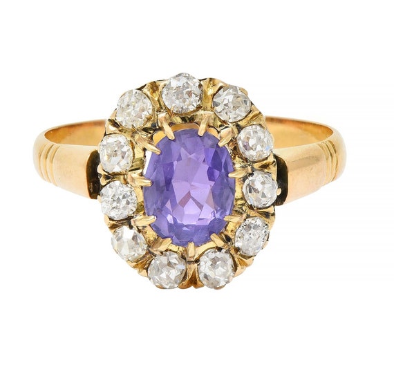 Victorian 1.78 CTW No Heat Ceylon Purple Sapphire… - image 1