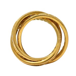 Cartier Paris 1960's 2.88 CTW Diamond 18k Gold Vintage Rolling Trinity Band Ring