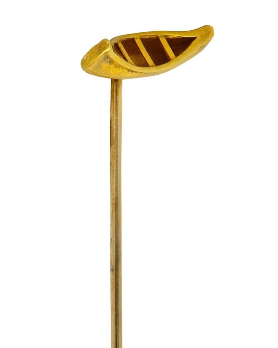 Carter Gough & Co. 14 Karat Yellow Gold Canoe Sti… - image 5