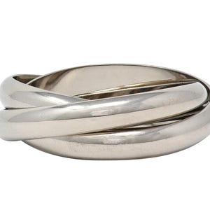 Cartier 1999 französischer 18 Karat Weißgold Vintage Trinitiy Rolling Band Ring
