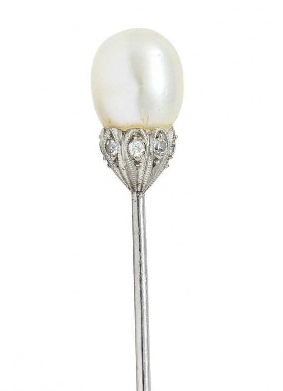 Edwardian Natural Freshwater Pearl Diamond Platinu