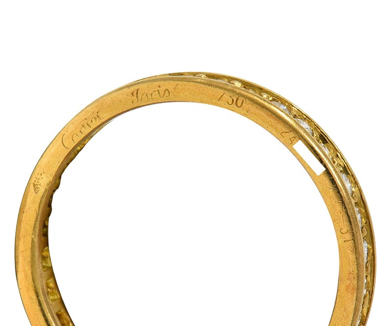 Cartier Paris 1960's 2.88 CTW Diamond 18k Gold Vintage Rolling Trinity Band Ring