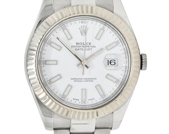 Rolex Datejust II 116334 41mm Automatic 18 Karat White Gold Steel Watch
