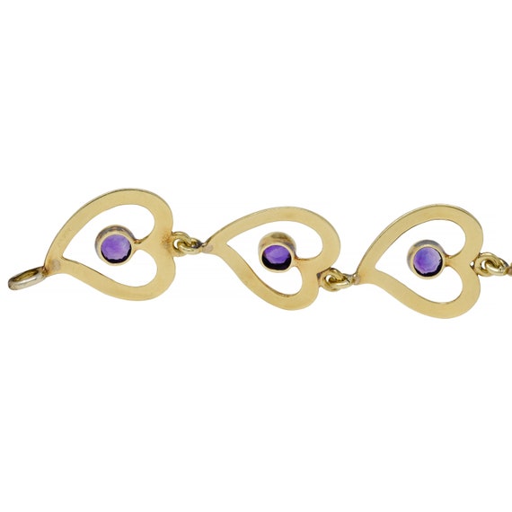 Retro Amethyst 14 Karat Two-Tone Gold Witches Hea… - image 9
