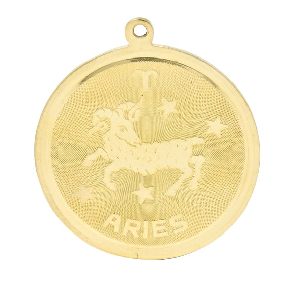 Vintage 14 Karat Yellow Gold Aries Zodiac Medalli… - image 6