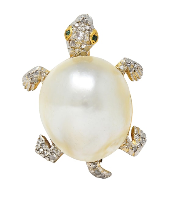 Black Starr & Frost Edwardian Pearl Diamond Plati… - image 1