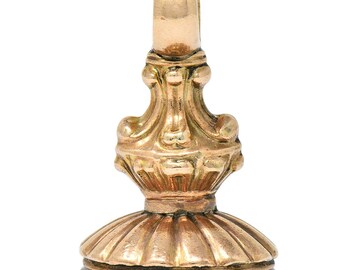 Victorian Smoky Quartz Intaglio 14 Karat Gold Neoclassical Fob Pendant