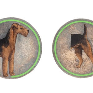 Cartier Antique Enamel Sterling Silver Schnauzer Dog Heads or Tails Flip Coin