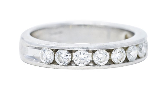 Vintage 0.50 CTW Diamond Platinum Channel Wedding… - image 2