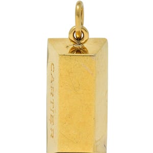 Cartier 1970's 18 Karat Yellow Gold Vintage 1 Ounce Gold Bar Ingot Pendant Charm