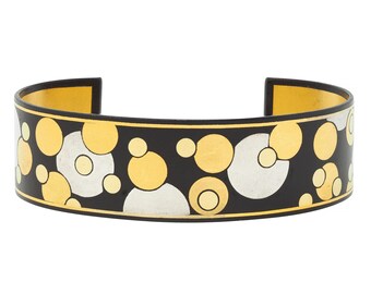 Tiffany & Co. 18 Karat Two-Tone Gold Silver Iron Inlay Damascene Bubble Bracelet